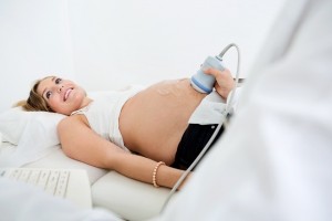 Těhotná pacientka na ultrazvuku. Gynekologie, Kutná Hora